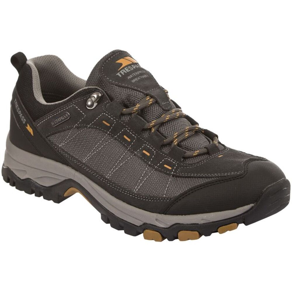 Trespass Mens Scarp Waterproof Lace Up Sneakers / Castle
